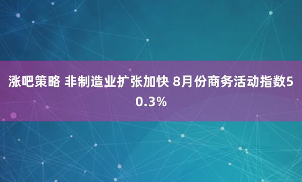 涨吧策略 非制造业扩张加快&#32;8月份商务活动指数50.3%