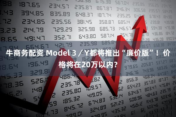 牛商务配资 Model 3／Y都将推出“廉价版”！价格将在20万以内？